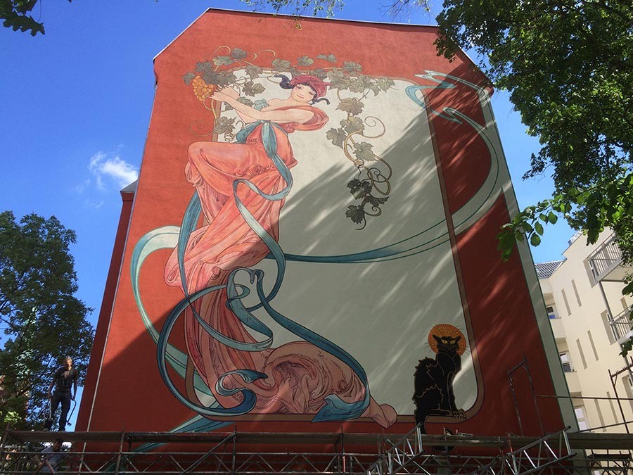 Fassadenmalerei - Berlin - Kwast - Jugendstilmalerei an Fassade Turiner Str. 7