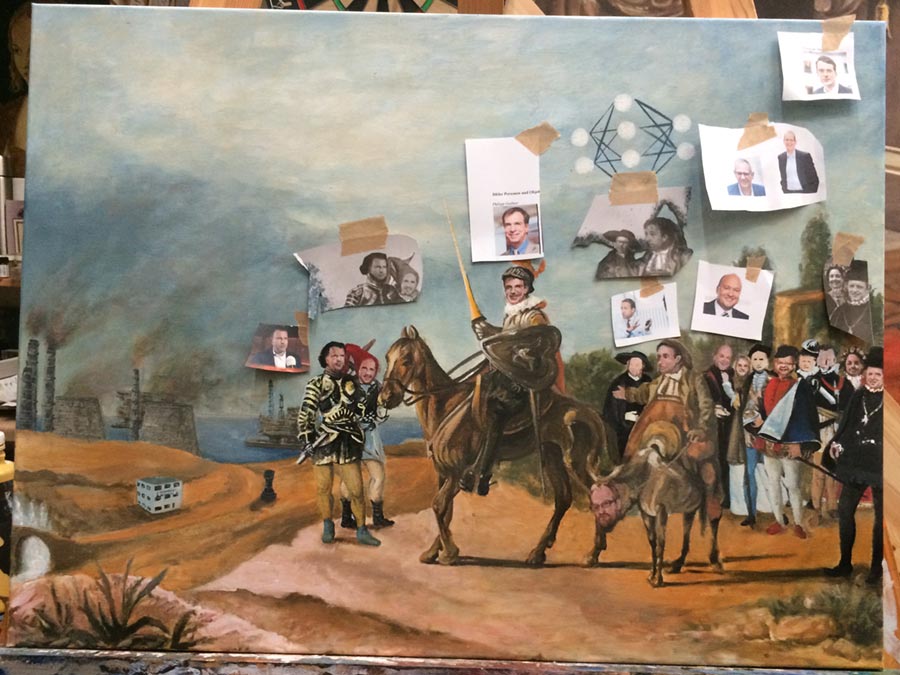 Auftragsmalerei Kwast Berlin, Portrait painting, 
Panel painting Don Quichotte
