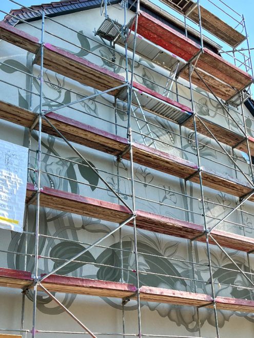 Auftragsmalerei Kwast Berlin, Fassadenmalerei, Jugendstilfassade Wandlitz
