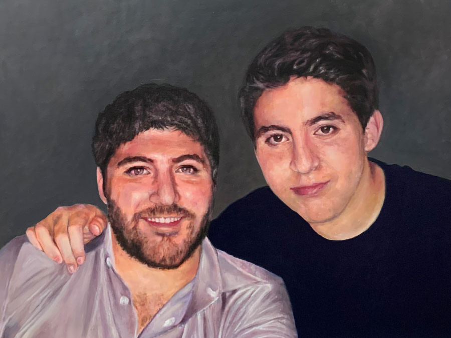 Auftragsmalerei Kwast Berlin, Porträtmalerei, Porträt von zwei Brüdern