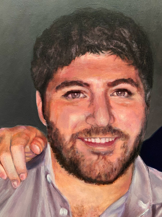 Auftragsmalerei Kwast Berlin, Porträtmalerei, Porträt von zwei Brüdern, Detail