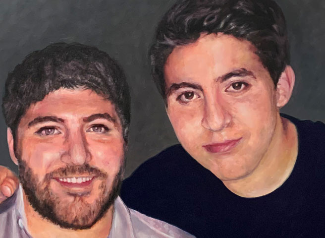 Auftragsmalerei Kwast Berlin, Porträtmalerei, Porträt von zwei Brüdern